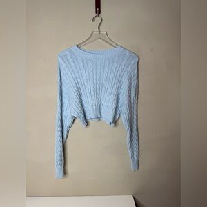 altar’d state crop sweater ~ baby blue size small